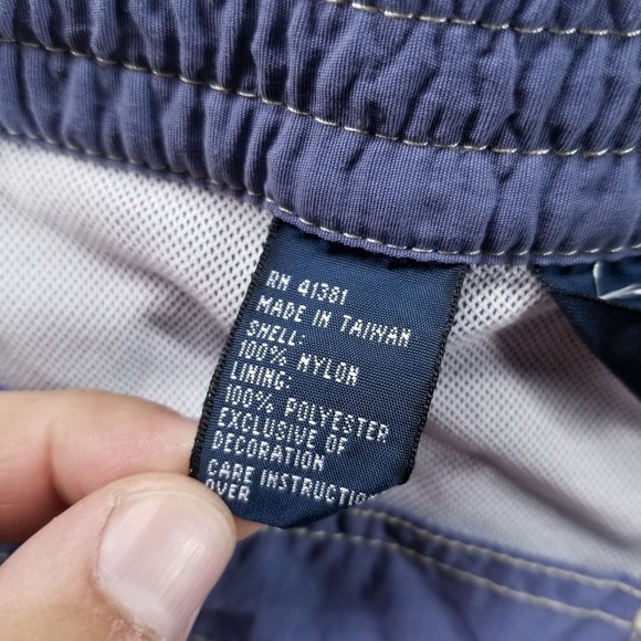 VTG Polo Ralph Lauren Swim Shorts Mens L Blue 9" Swim Trunks Drawstring Lined - Picture 7 of 13